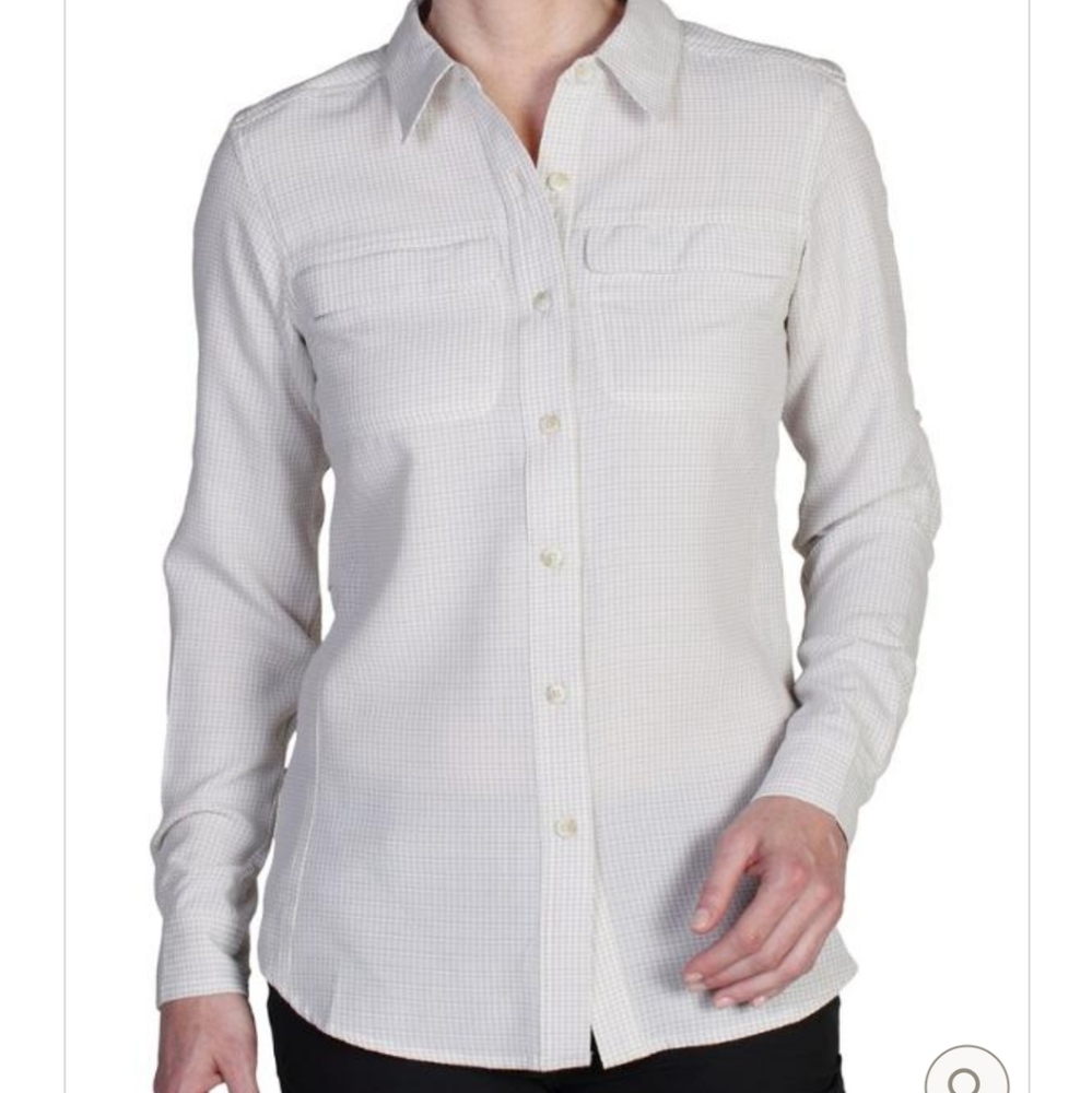 Exofficio White Gill Button Down Long Sleeve Shirt